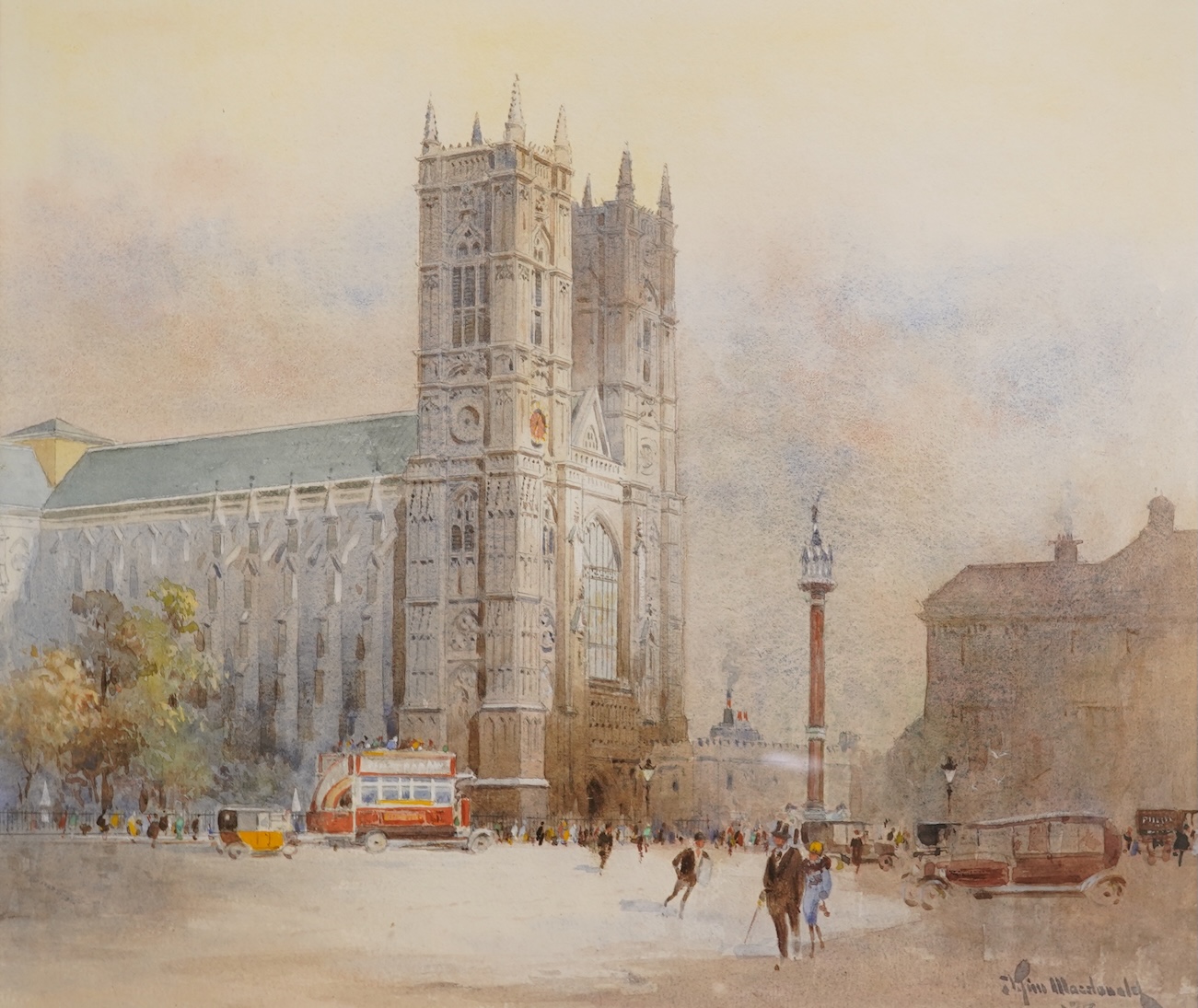 J.Tim MacDonald (Exh.1889-1919), St Peter’s and St Paul’s, signed and dated (19)27, pair of watercolours, 31 x 36.5cm